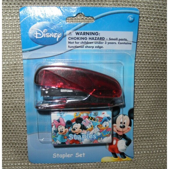 NEW by DISNEY, MICKEY MOUSE RED MINI STAPLER SET (AGES 5+) - Picture 1 of 6
